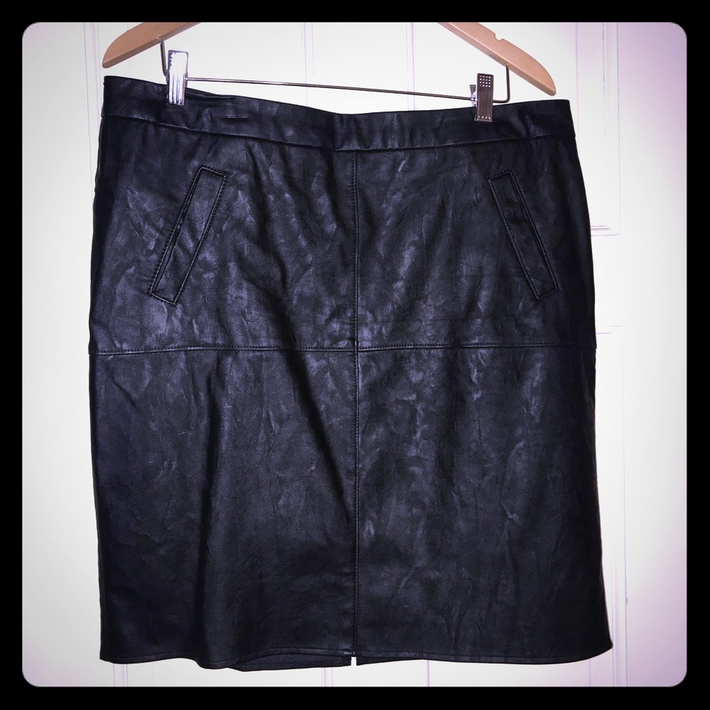 CAbi faux leather pencil skirt